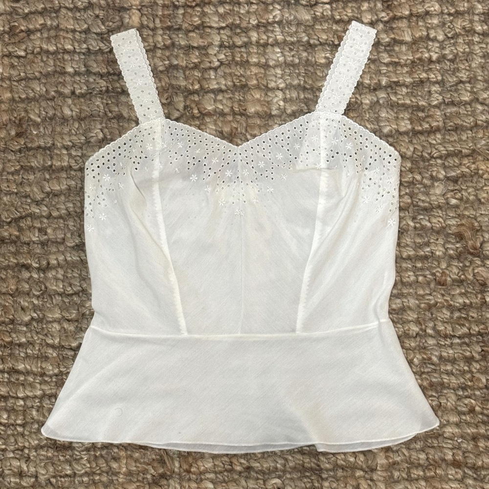 Vintage 60s Barbizon Eyelet Lace Camisole Sz XS Coquette Cottagecore